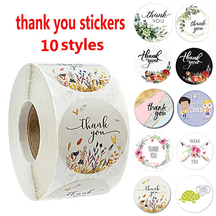 Thank You Sticker for seal label decoration sticker Stationery Sticker 500Pcs/roll - Better Days