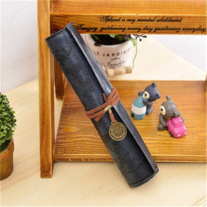 PU Leather Creative Retro Luxury Treasure Map Pencil Cases Roll Pen Bag - Better Days