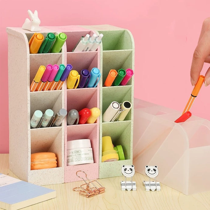Kawaii Large Capacity Desk Pen Holder Pencil Makeup Storage Box Desktop Organizer - Better Days