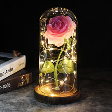 Load image into Gallery viewer, Beauty And The Beast Galaxy Rose In Glass Dome Rose Lamps - Better Days
