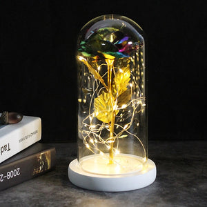 Beauty And The Beast Galaxy Rose In Glass Dome Rose Lamps - Better Days