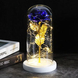 Beauty And The Beast Galaxy Rose In Glass Dome Rose Lamps - Better Days