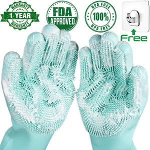 Magic Silicone Dishwashing Rubber Scrub Gloves - Better Days